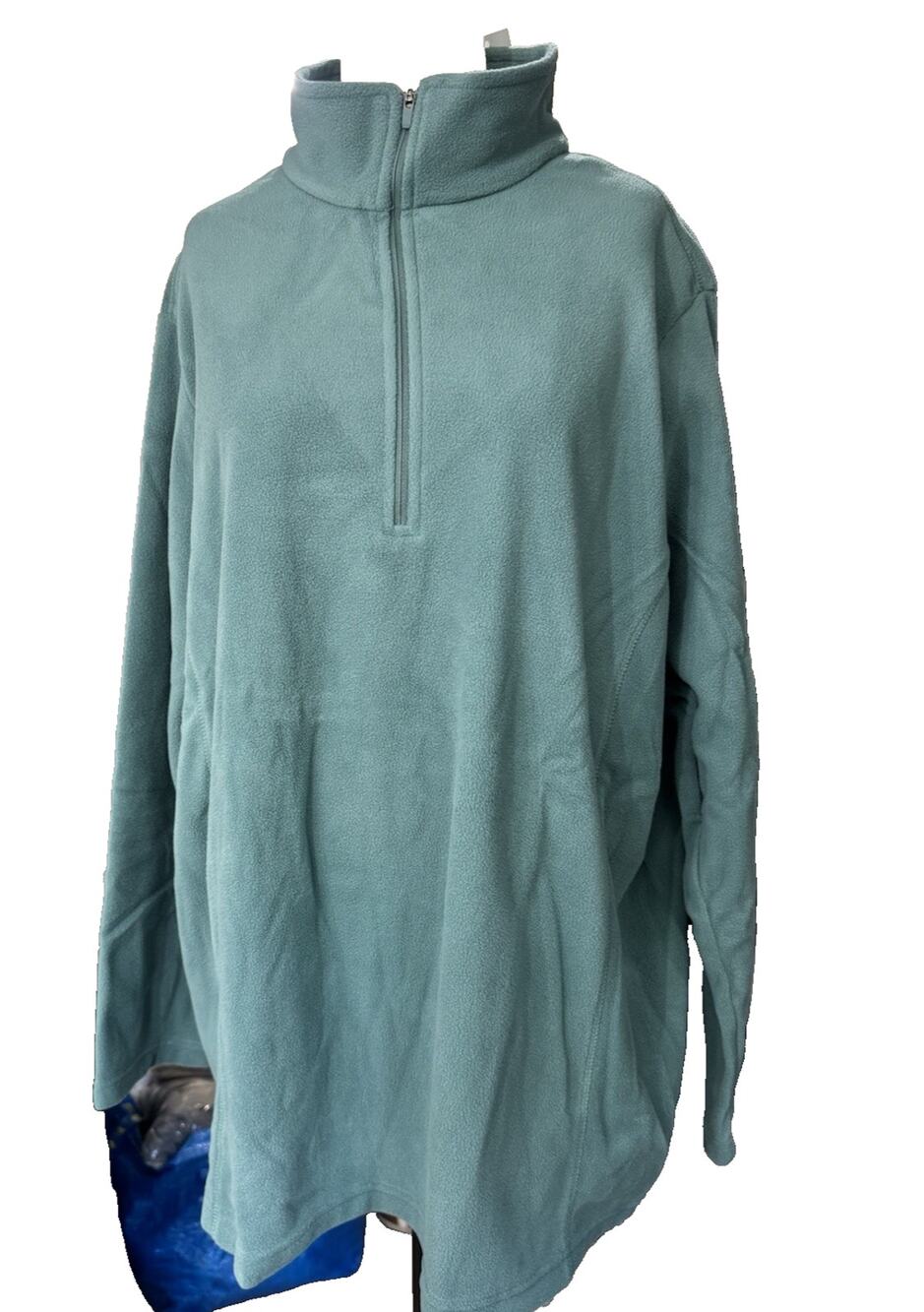 Lands End Anyweather Fleece Quarter Zip Pullover Washed Evergreen Womens 2X NWT